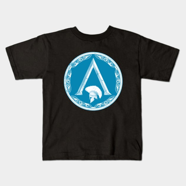 Spartan Shield Kids T-Shirt by NicGrayTees